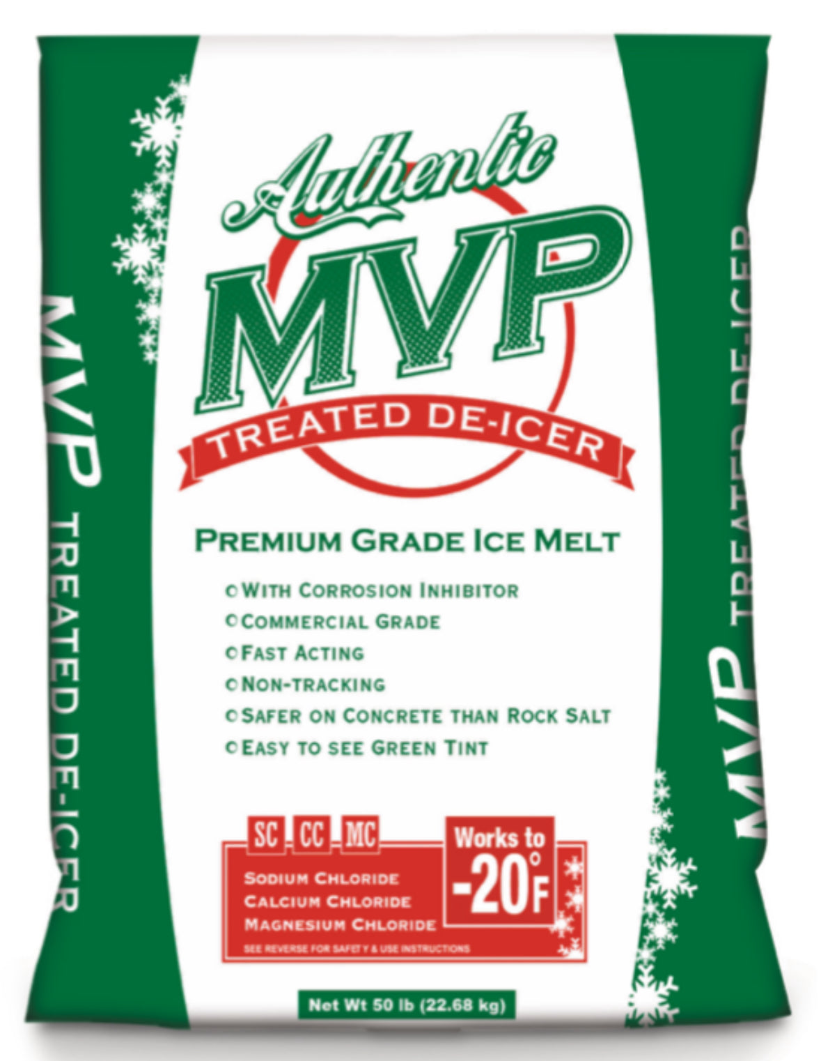 MVP-Treated De-Icer – 50lb Bag, Fast-Acting Safer for Pets & Concrete Than Rock Salt