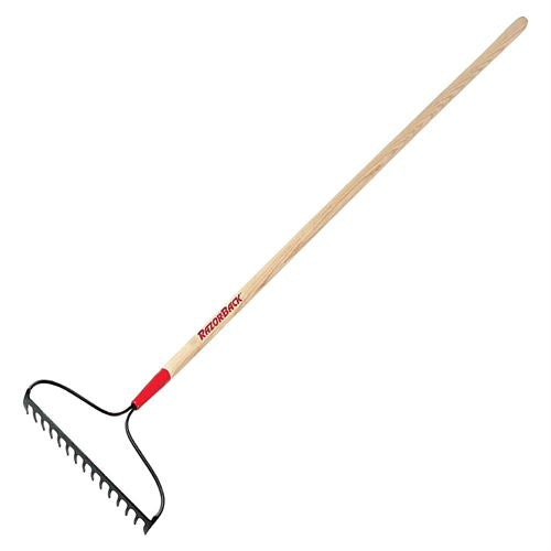 Razor-Back Bow Rake 15 Tine Steel Head 66 in. Wood Handle